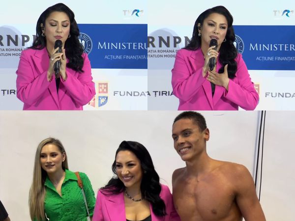 Andra, emoționată &icirc;nainte de c&acirc;nta Imnul Rom&acirc;niei la &bdquo;Campionatul European de Natație&rdquo; de la Otopeni