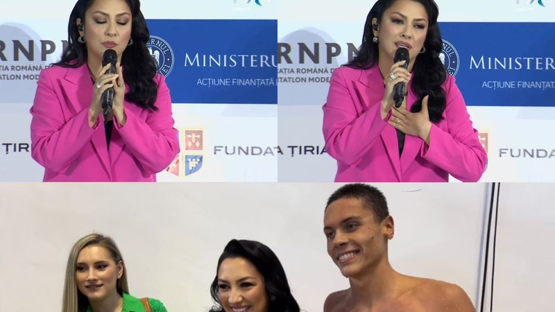 Andra, emoționată &icirc;nainte de c&acirc;nta Imnul Rom&acirc;niei la &bdquo;Campionatul European de Natație&rdquo; de la Otopeni