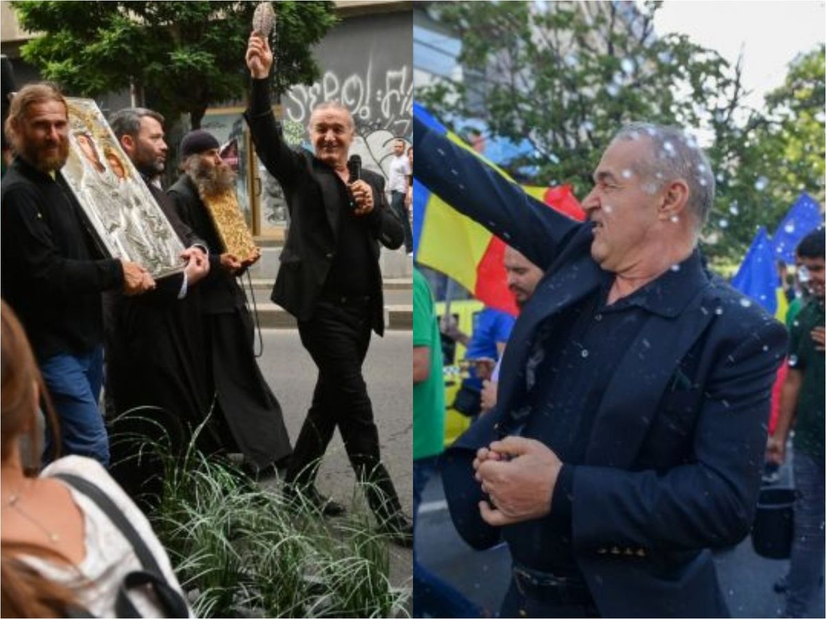 Dimineața Nebună. Gigi Becali a stropit cu agheasmă Calea Victoriei după parada Pride 2022. Audio