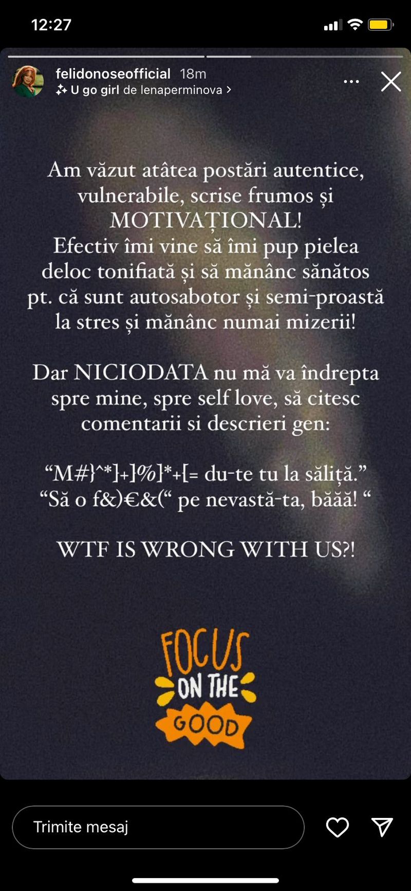 Feli reacționează în scandalul cu George Buhnici: „De ce să alegi și tu să fii bully?”
