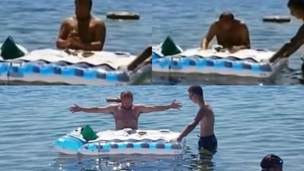 Dimineața Nebună: Un preot în slip a celebrat o slujbă în mare, pe o saltea gonflabilă: „Îmi cer scuze cu umilință” - VIDEO