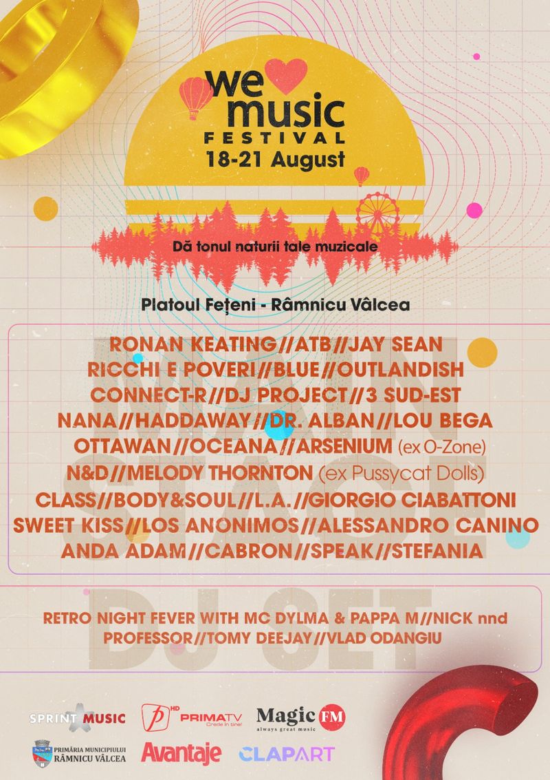 Mai sunt 3 săptămâni până la We Love Music Festival, cel mai mare festival din zona Vâlcea!  Peste 30 de artiști români și internaționali vor susține concerte live!