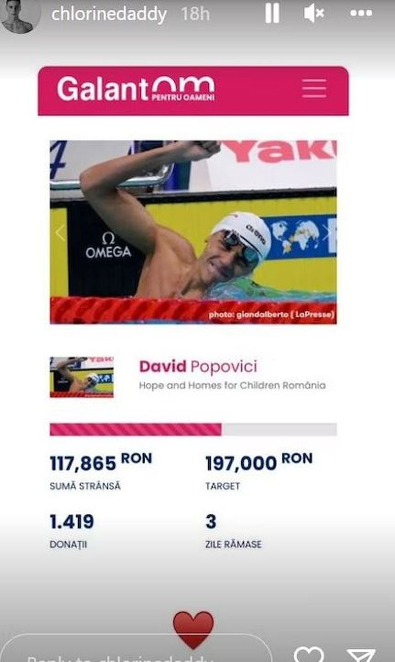 David Popovici, implicat într-o acțiune caritabilă pentru o familie fără casă