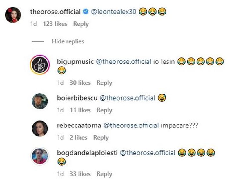 Mesajul subtil postat de Theo Rose pentru Alex Leonte