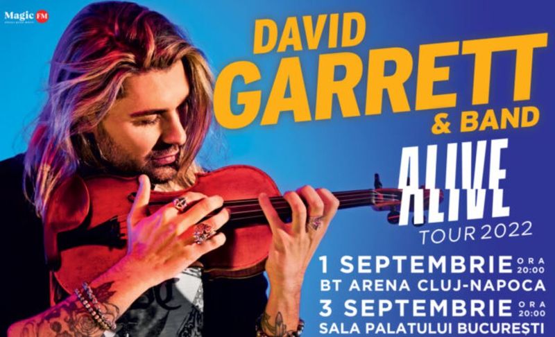 Concertele violonistului David Garrett de la Bucureşti şi Cluj-Napoca