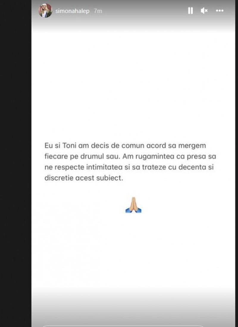 Simona Halep, prima reacție după divorțul de Toni Iuruc