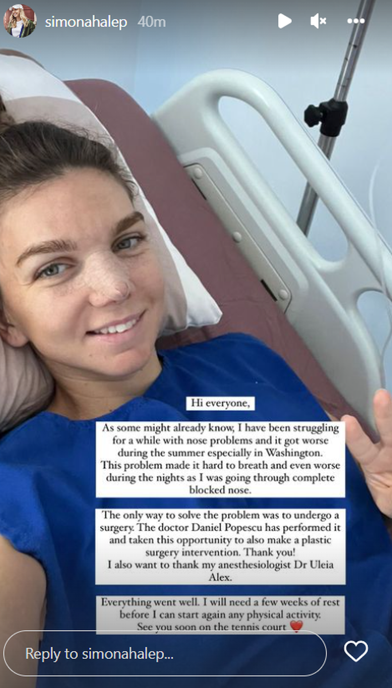 Simona Halep, pe mâna medicilor