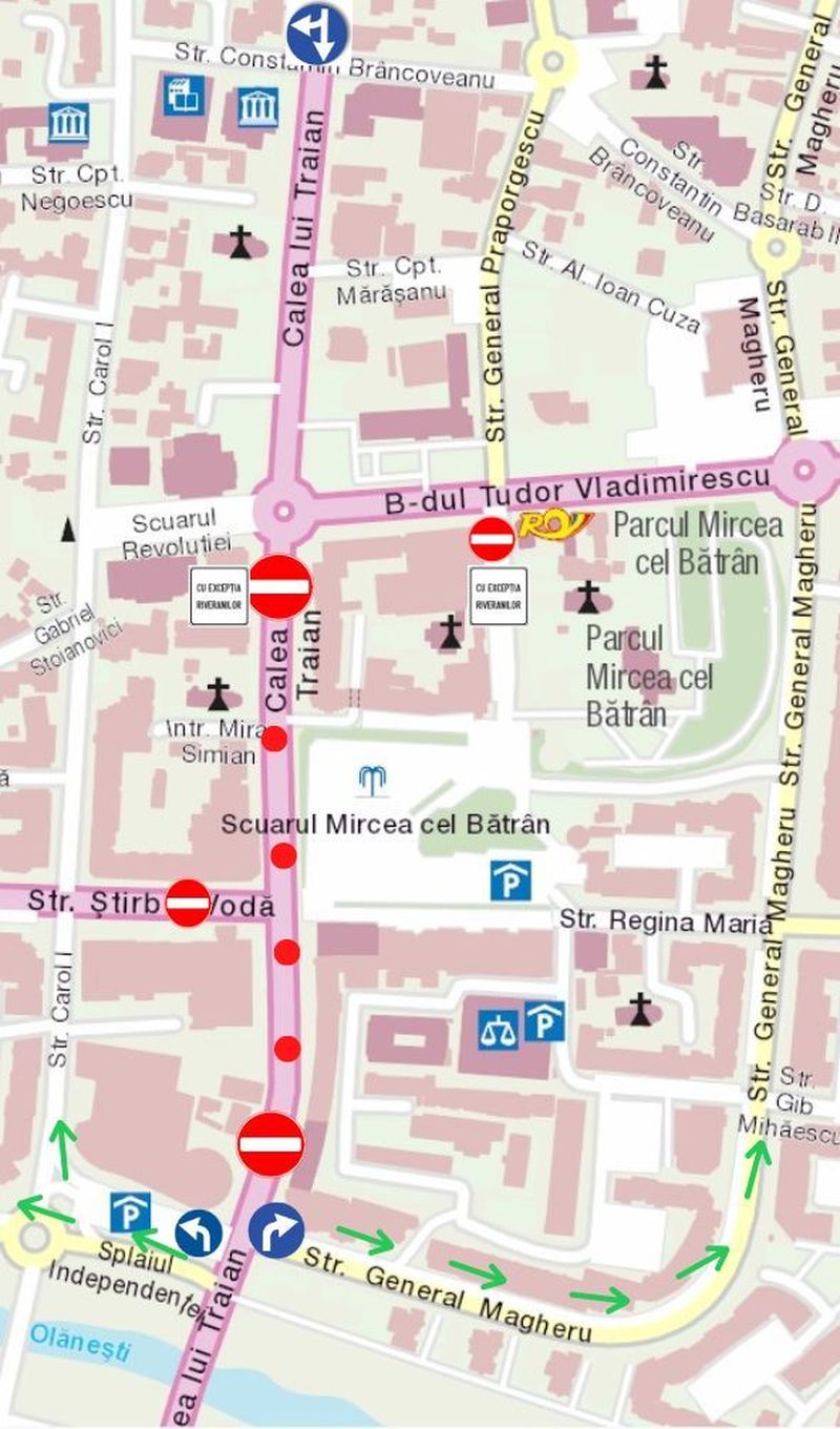  În perioada 17- 25 septembrie, restricții de circulație în zona centrală din Râmnicu Vâlcea