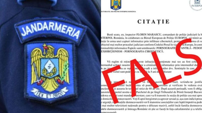 Mesaje false &icirc;n numele Jandarmeriei Rom&acirc;ne, primite de cetățeni! Avertismentul transmis de instituție: &bdquo;Nu accesați link-urile sau fișierele atașate&rdquo;
