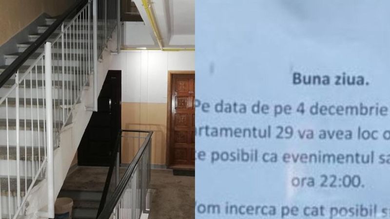 Locatarul unui bloc a anunțat că dă o petrecere, iar un vecin a avut o reacție de milioane! Ce i-a notat pe foaie, &icirc;n dreptul anunțului