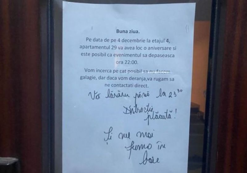 Locatarul unui bloc a anunțat că dă o petrecere, iar un vecin a avut o reacție de milioane 