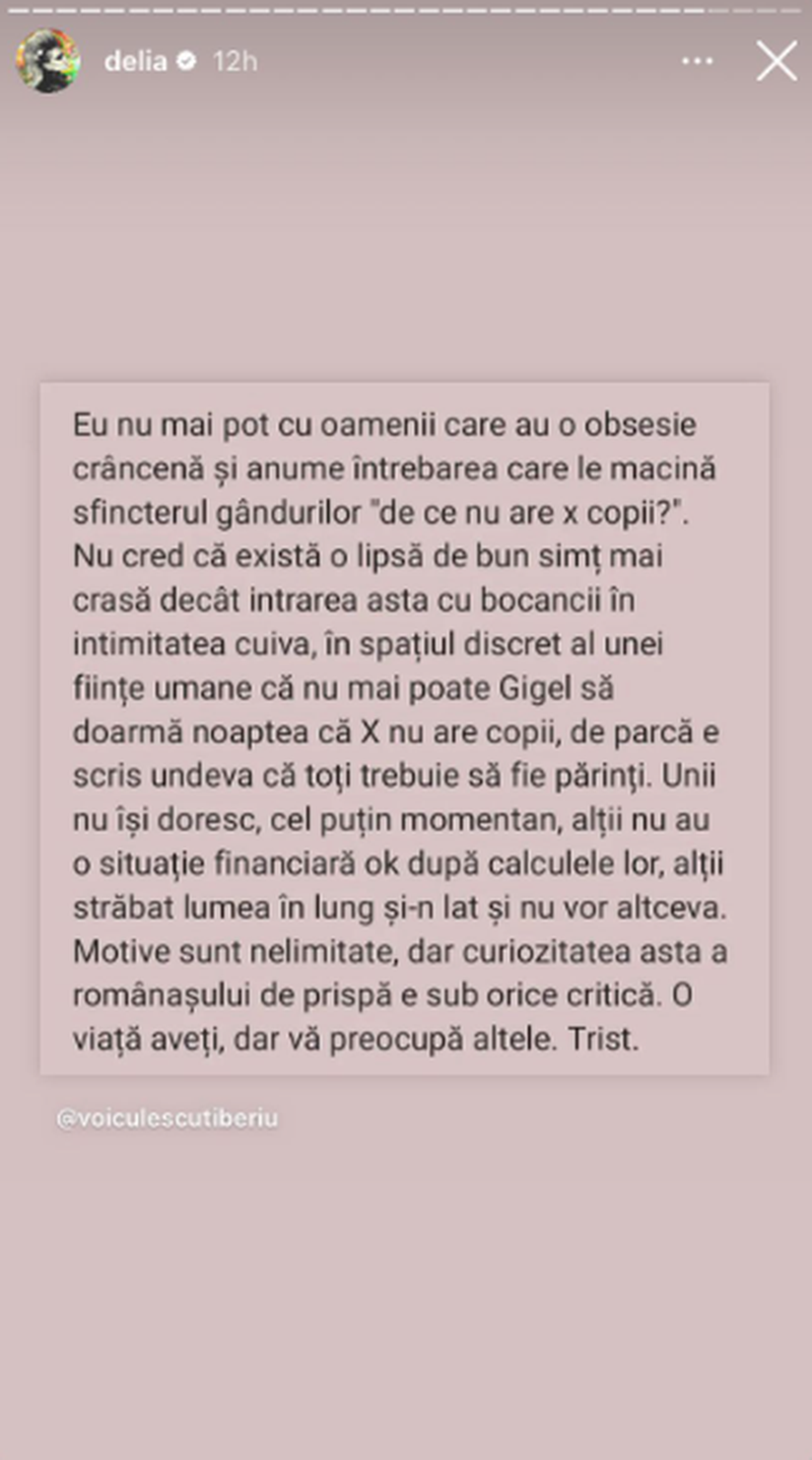 Delia, din nou în centrul atenției după ce a spus ca nu vrea copii. Ce reacții au stârnit afirmațiile cântăreței?
