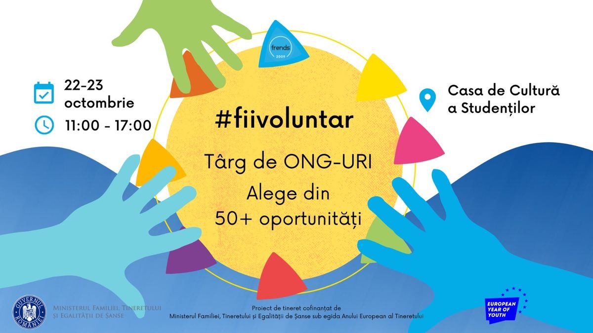 Târg de voluntariat weekend-ul acesta la Casa de Cultură a Studenților din București! Poți alege din peste 50 de oportunități