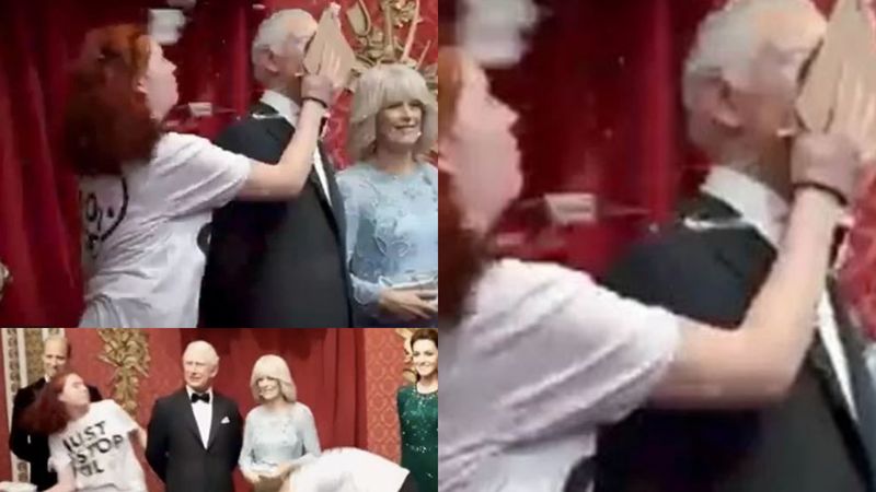 Statuia Regelui Charles al III-lea de la Muzeul Madame Tussauds, vandalizată