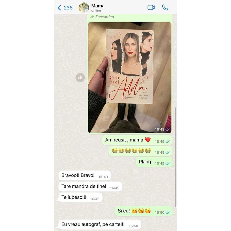 Veste bună pentru fanii Addei! Artista a primit prima carte tipărită: „Simt o explozie de sentimente”