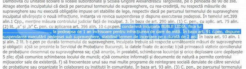 Lidia Buble, condamnată la un an de închisoare pentru mită. Decizia de ultimă oră