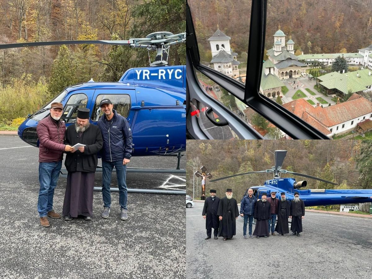 Cu elicopterul la mănăstire