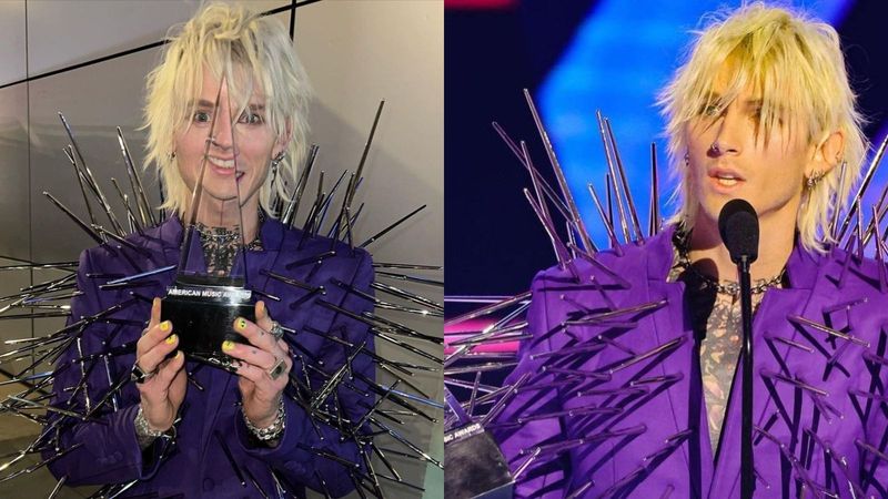 Machine Gun Kelly, apariție controversată la American Music Awards: &bdquo;De ce MGK este &icirc;mbrăcat precum un arici de mare?&rdquo;