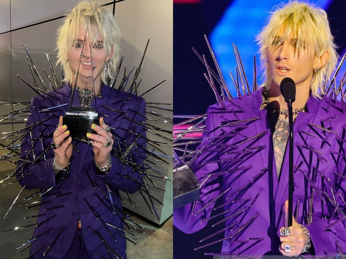 Machine Gun Kelly, apariție controversată la American Music Awards: „De ce MGK este îmbrăcat precum un arici de mare?”