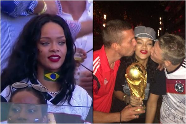 Rihanna a făcut senzație la Cupa Mondială, &icirc;n 2014. C&acirc;ntăreața și-a surprins fanii, după ce și-a arătat s&acirc;nii pe stadion