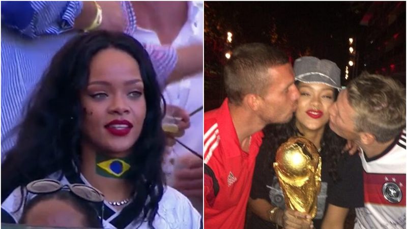 Rihanna a făcut senzație la Cupa Mondială, &icirc;n 2014. C&acirc;ntăreața și-a surprins fanii, după ce și-a arătat s&acirc;nii pe stadion