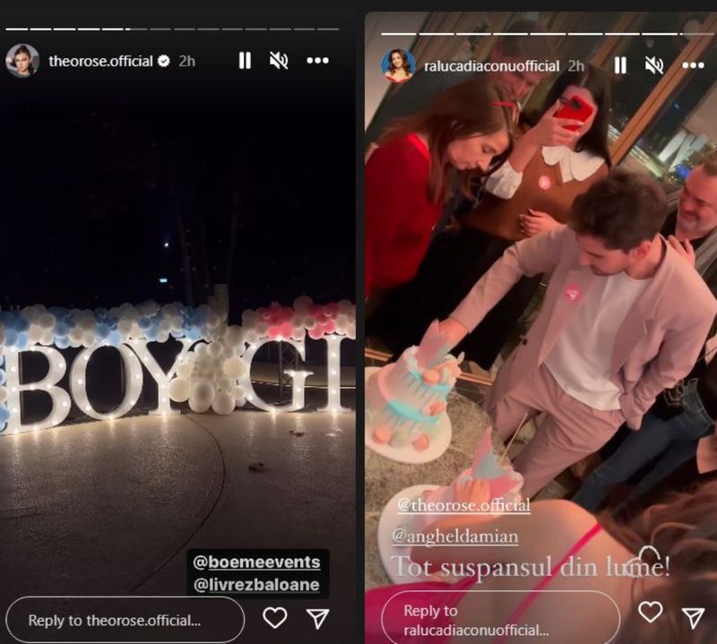 Theo Rose, noi imagini de la petrecerea de dezvăluire a sexului bebelușului. Cine a organizat totul: „Doar ei au făcut tot”