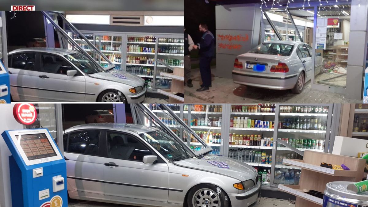 Dimineața Nebună. Un t&acirc;năr a intrat cu mașina direct &icirc;n benzinărie. Audio