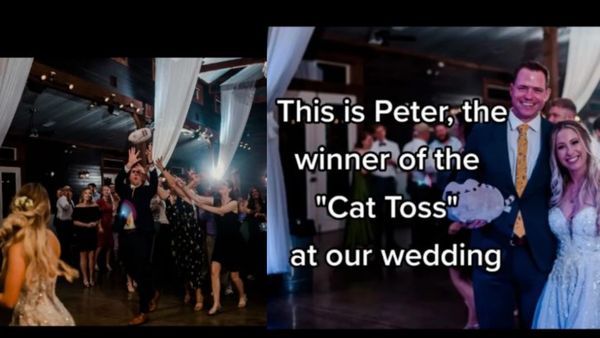 Inedit! O mireasă înlocuiește aruncatul buchetului cu „aruncatul pisicii”. Motivul pentru care a făcut asta