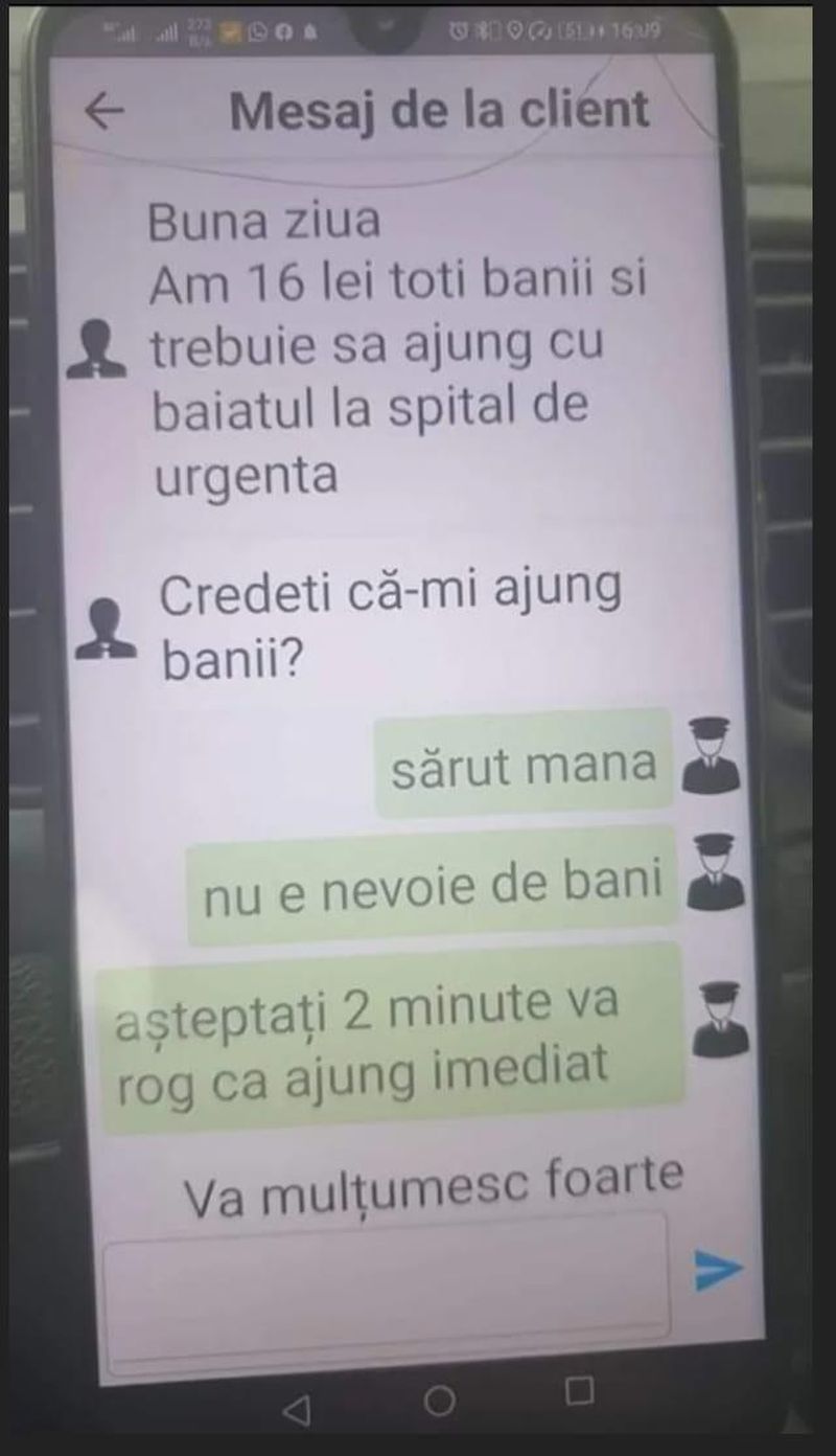 Mesajușl primit de taximetrist
