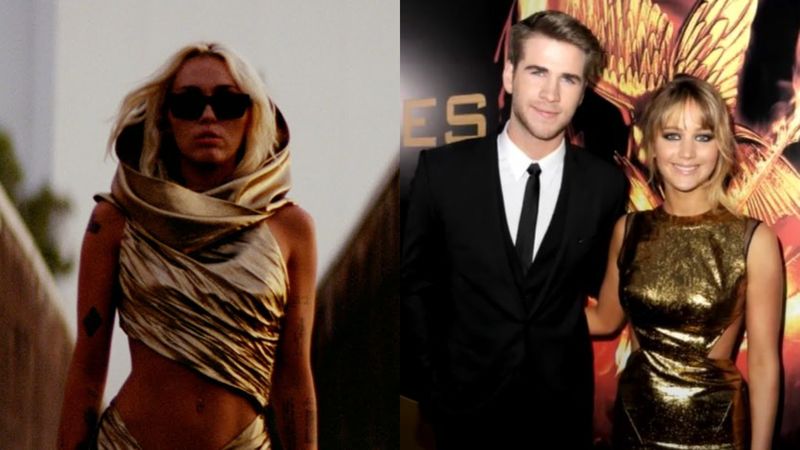 Liam Hemsworth a &icirc;nșelat-o pe Miley Cyrus cu Jennifer Lawrence? Rochia aurie purtată de artistă &icirc;n videoclipul piesei "Flowers&rdquo; a dezvăluit misterul