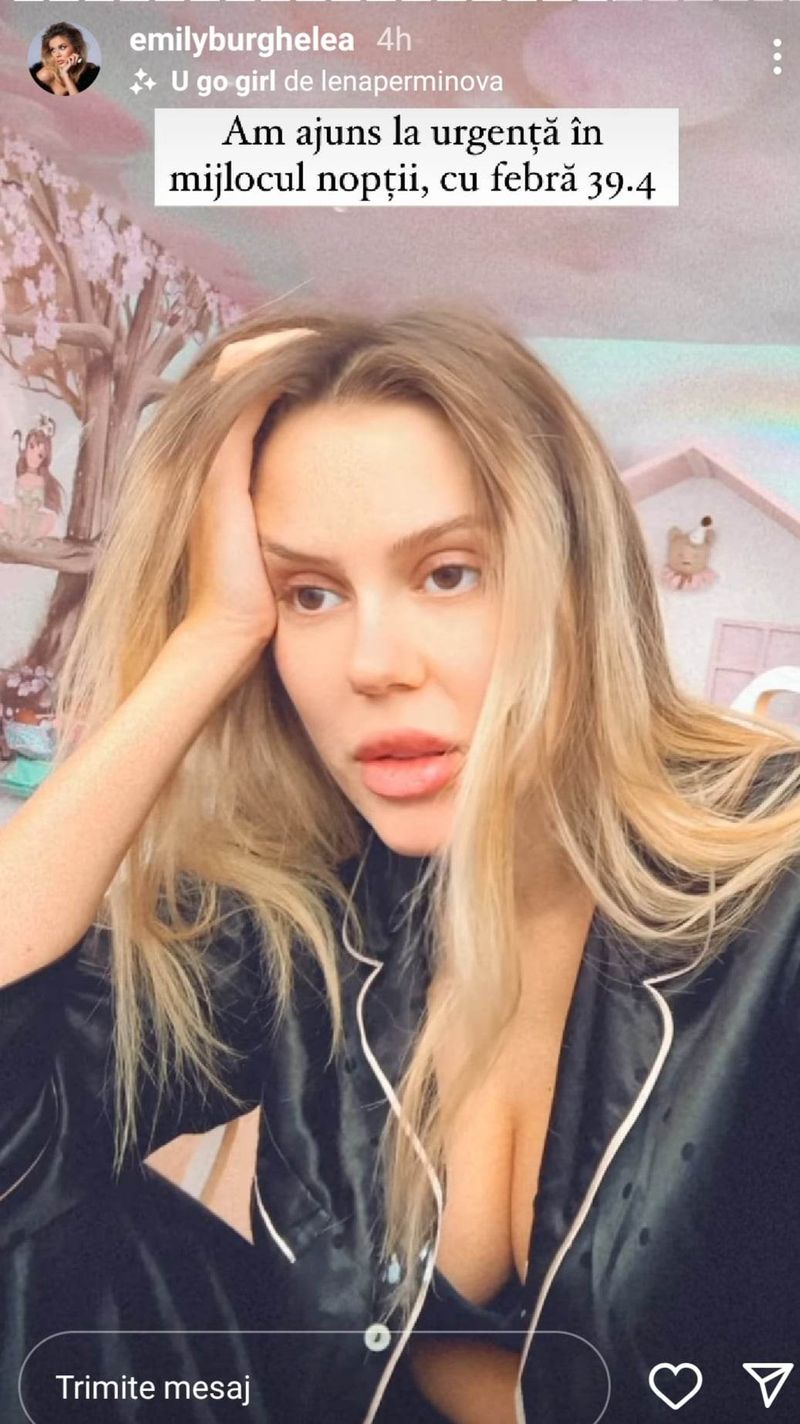 Emily Burghelea, de urgență la spital la câteva zile de la naștere