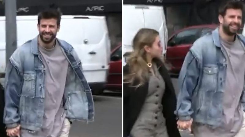 Clara Chia si Pique pe strazile Barcelonei