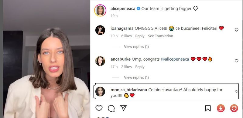 Alice Peneaca si-a anuntat sarcina