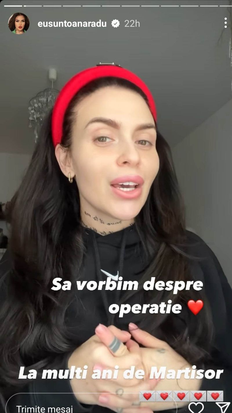 Oana Radu a ajuns pe masa de operație