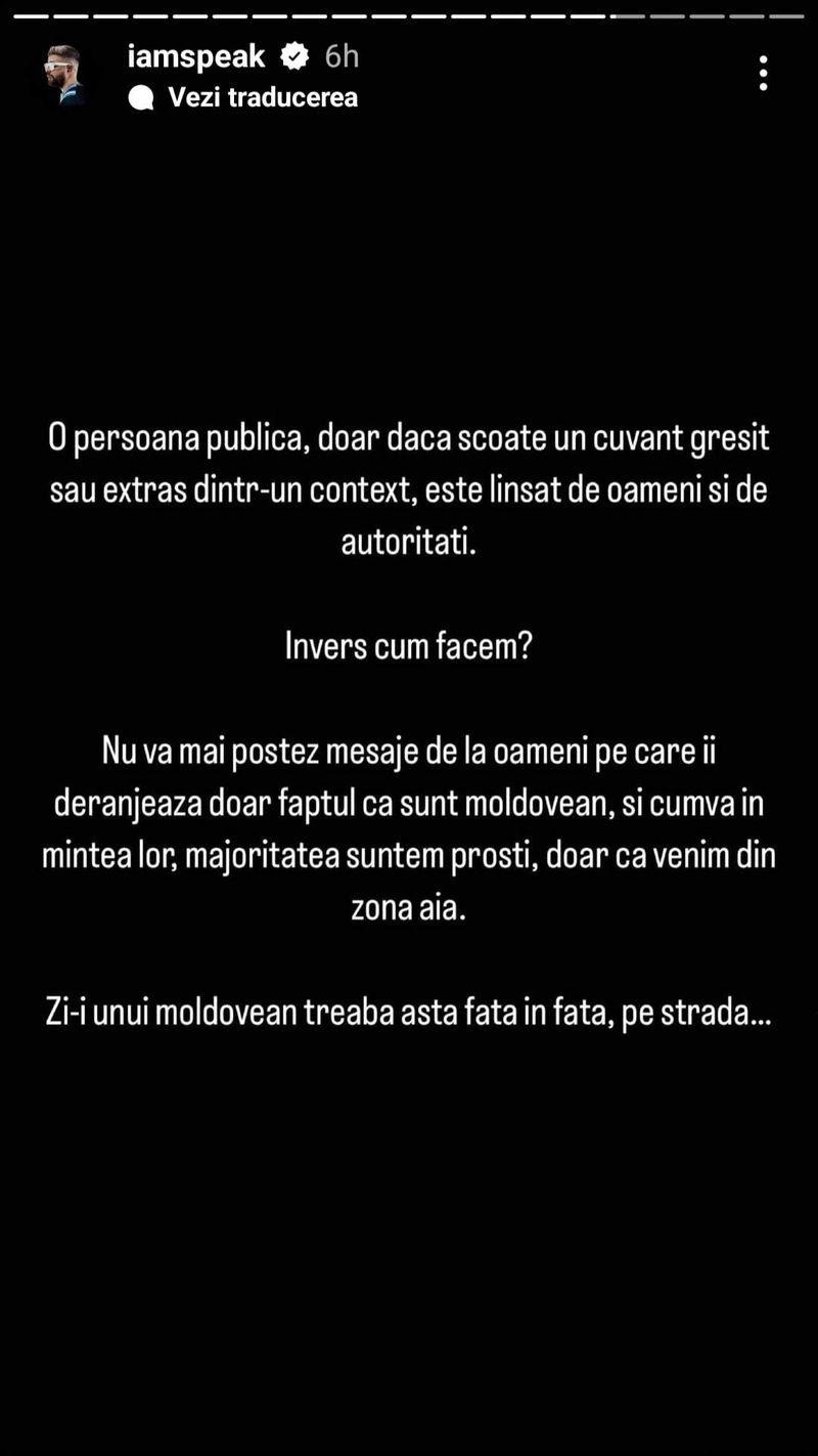 Speak, mesaj dur pentru cei care l-au criticat