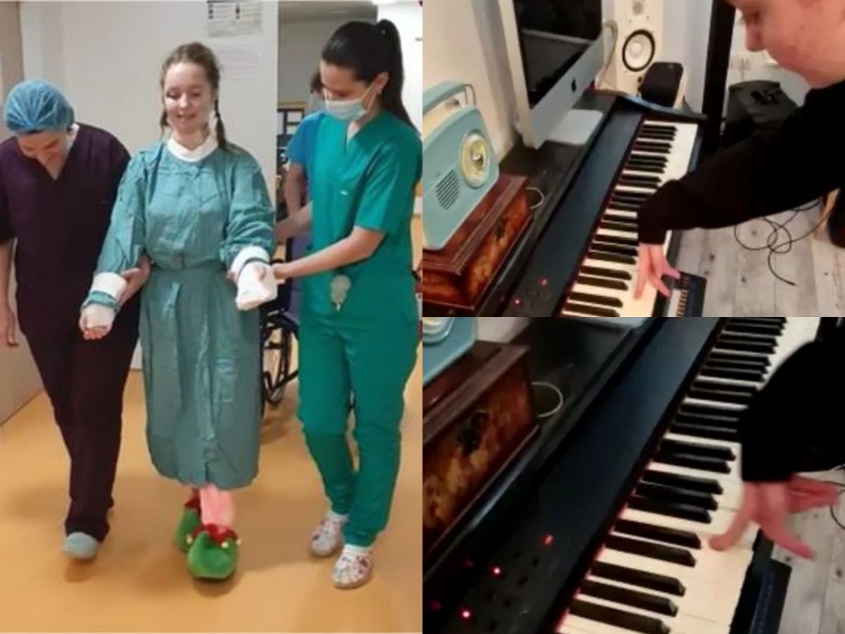 Alexia, fata de 15 ani căreia i-au fost repuse brațele, a reușit să c&acirc;nte la pian