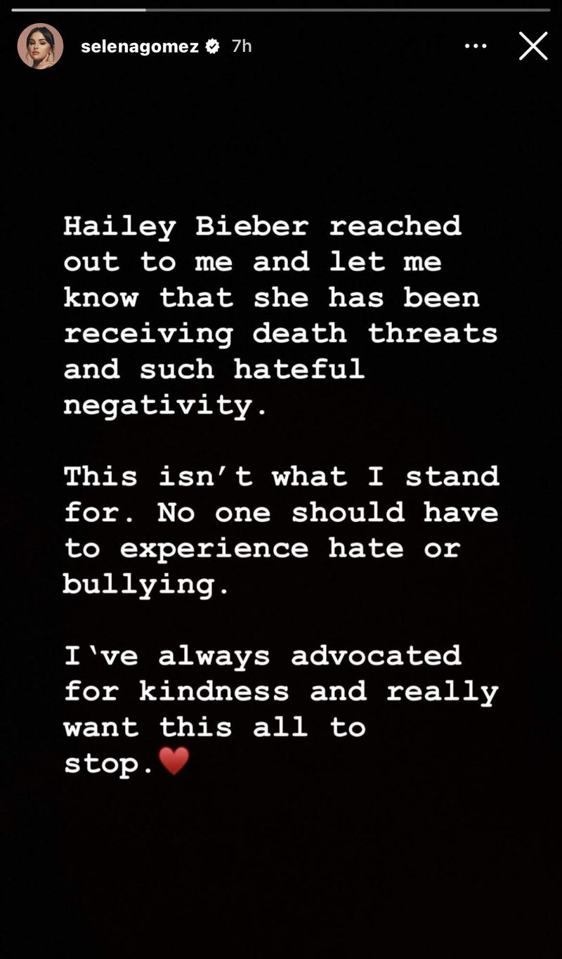 Selena Gomez, despre presupusul conflict în care se află cu Hailey Bieber