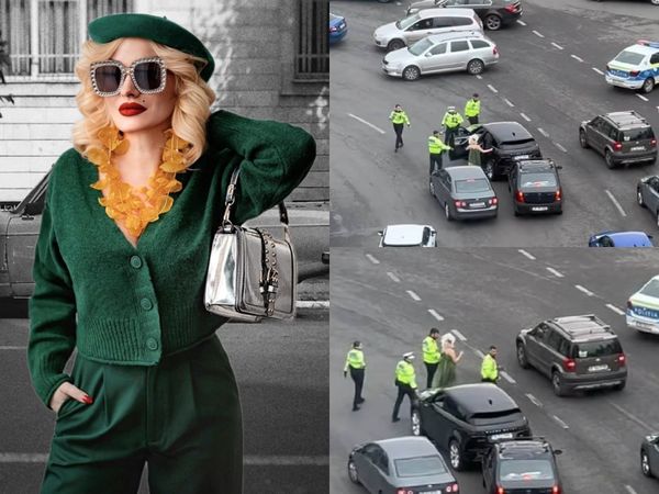 Imagini surprinse cu momentul &icirc;n care polițiștii o opresc &icirc;n trafic pe Ana Morodan. Vedeta pare să aibă un comportament total ieșit din comun - VIDEO
