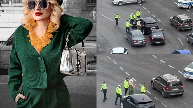 Imagini surprinse cu momentul &icirc;n care polițiștii o opresc &icirc;n trafic pe Ana Morodan. Vedeta pare să aibă un comportament total ieșit din comun - VIDEO
