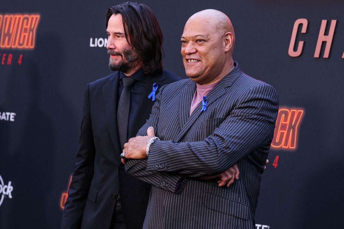 Keanu Reeves si Laurence Fishburne la premiera John Wick: Chapter 4