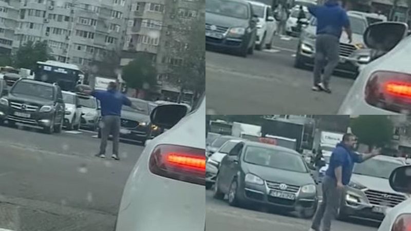 Un șofer din Constanța, moment neașteptat &icirc;ntr-o&nbsp;intersecție. Bărbatul a decis să ia măsuri și să coordoneze singur traficul, c&acirc;nd și-a dat seama că semafoarele nu funcționază - VIDEO