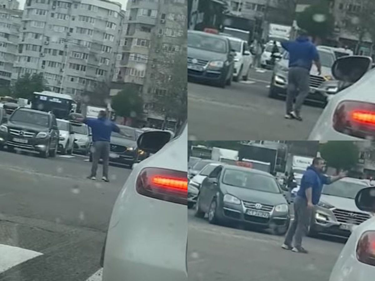 Un șofer din Constanța a coordonat traficul dintr-o intersecție.