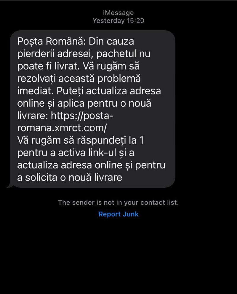 Atenție la mesajele primite ca fiind din partea Poștei Române