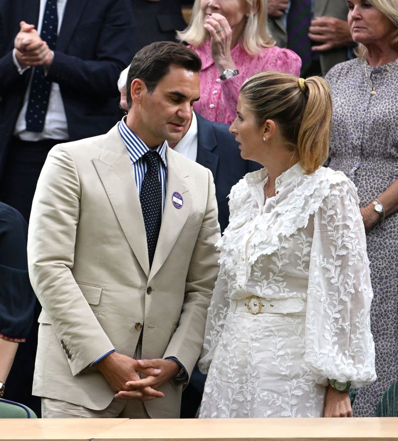 Roger Federer si sotia lui, la Wimbledon