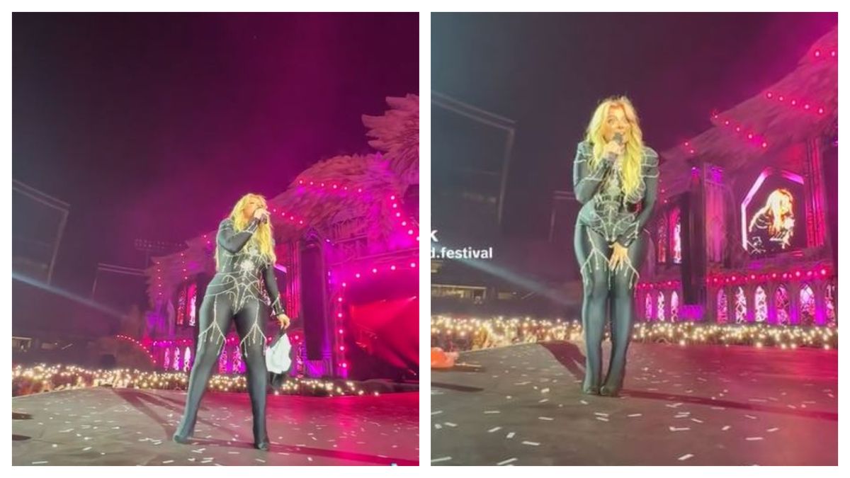 Gestul bizar făcut de Bebe Rexha pe scena de la Untold atunci când i-a fost aruncată o pereche de pantaloni pe scenă