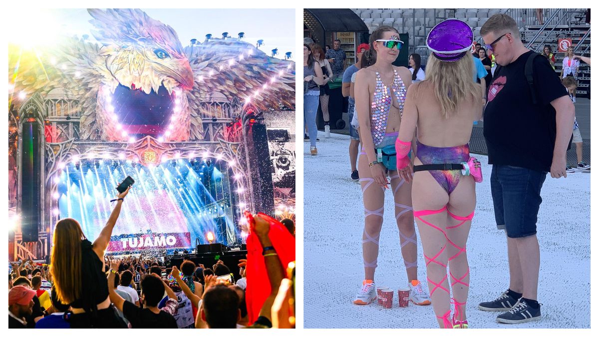 Imagini spectaculoase de la Untold 2023. Două tinere au făcut furori cu ținutele aproape inexistente