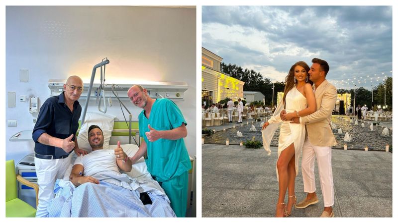 Valentin Sanfira pe patul de spital