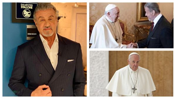 "Am crescut cu filmele tale". Papa Francisc l-a primit la Vatican pe celebrul actor american Sylvester Stallone - VIDEO