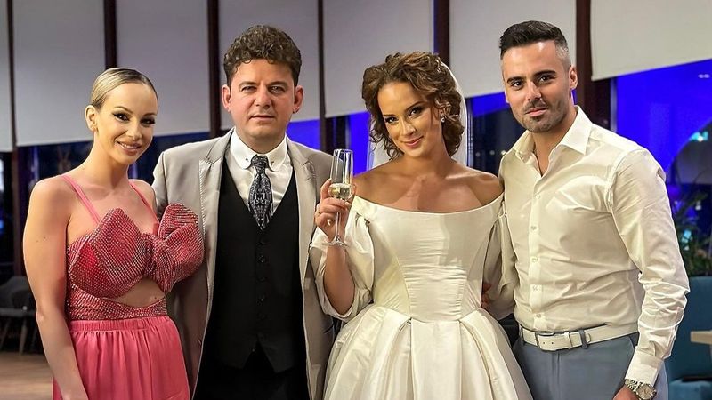Primele imagini cu Vlad Zamfirescu și Diana Roman de la nuntă. Ce ținute au ales să poarte