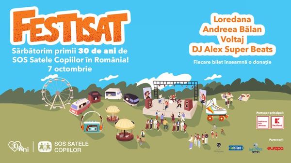 FestiSAT, cel mai mare festival caritabil, ce marchează 30 de ani de activitate SOS Satele copiilor, are loc pe 7 octombrie